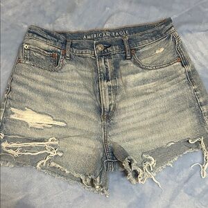 American Eagle Outfitters Light Blue Ripped Jean Shorts
